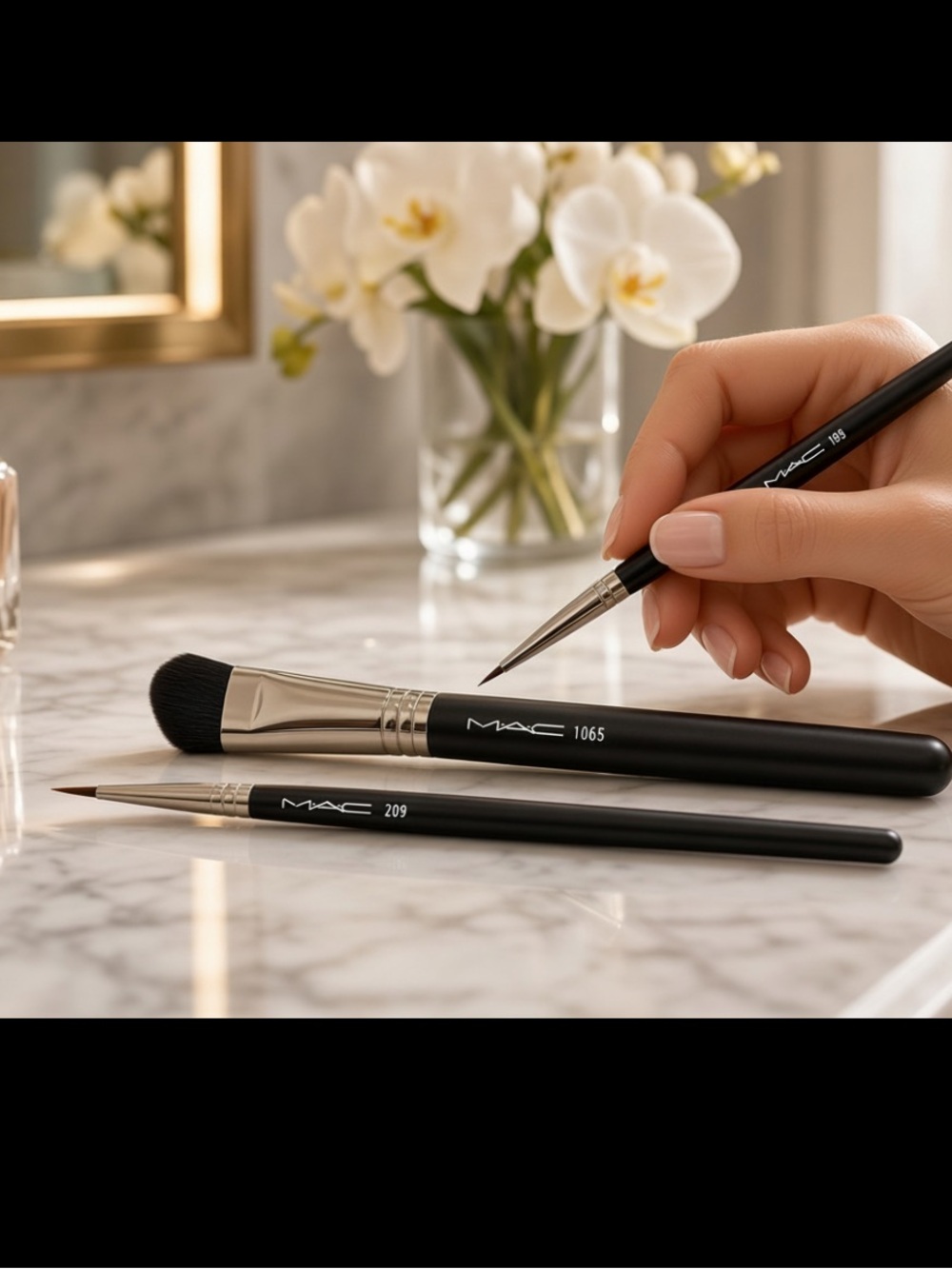 MAC 106S (1065) Rare Triangular Concealer Brush + MAC 209 Eyeliner Duo